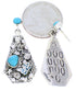 Turquoise Butterfly Sterling Silver Post Dangle Earrings AW71121